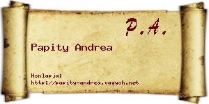 Papity Andrea névjegykártya